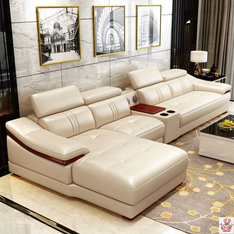 USIT Customizable luxury high-end leather latex combination furniture villa couch living room sofas