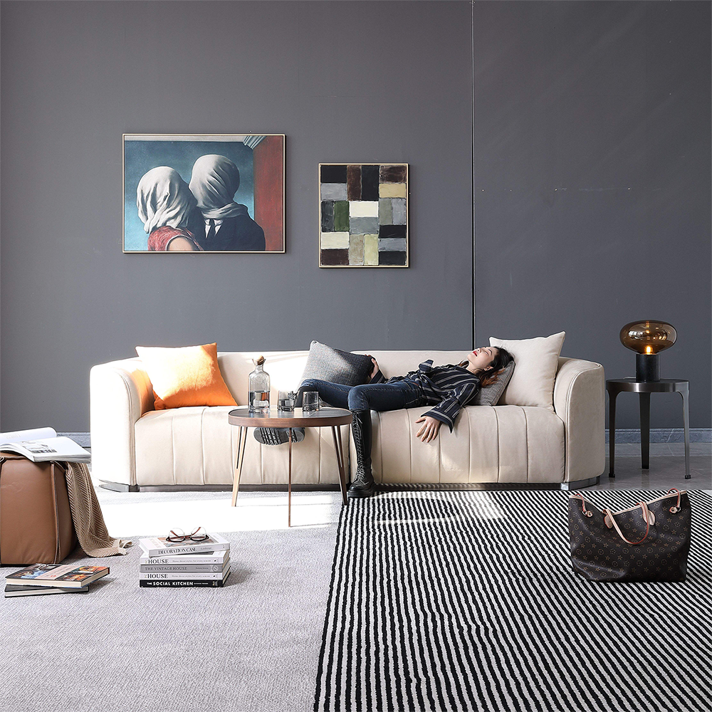Luxury modern Sofa Set Furniture Customizable PU leather Reconfigurable Deep Seating Couch Frame Living Room Sofa