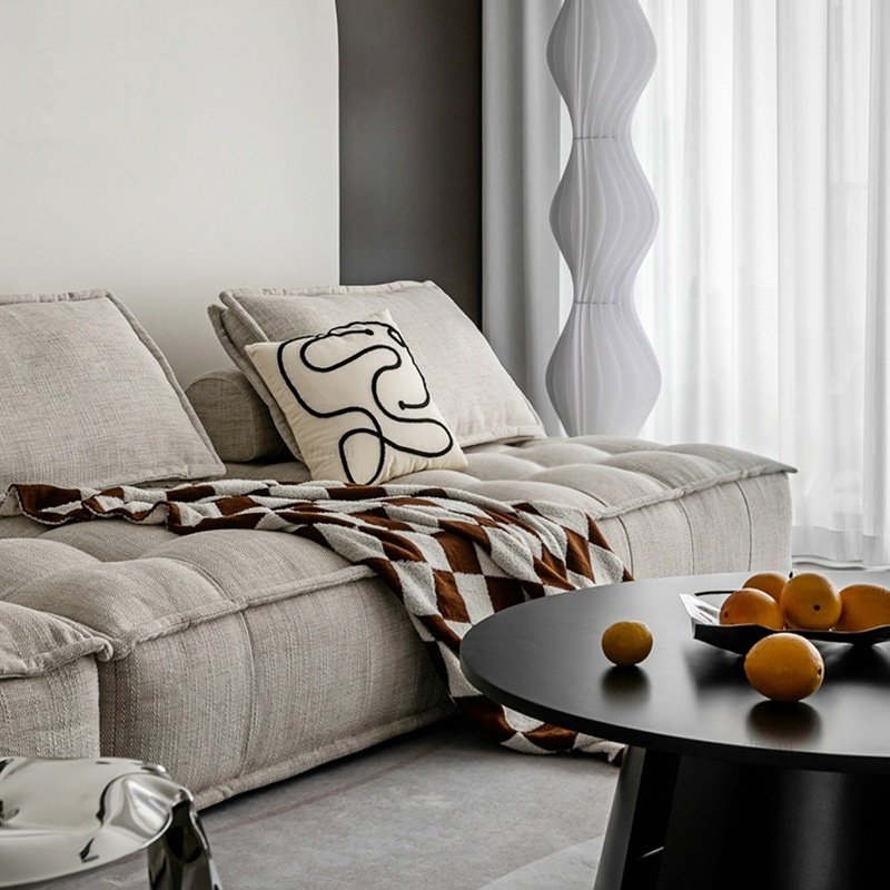 Modern linen cloth hotel room sofa set lounge furniture modular sectional luxury home living room sofas