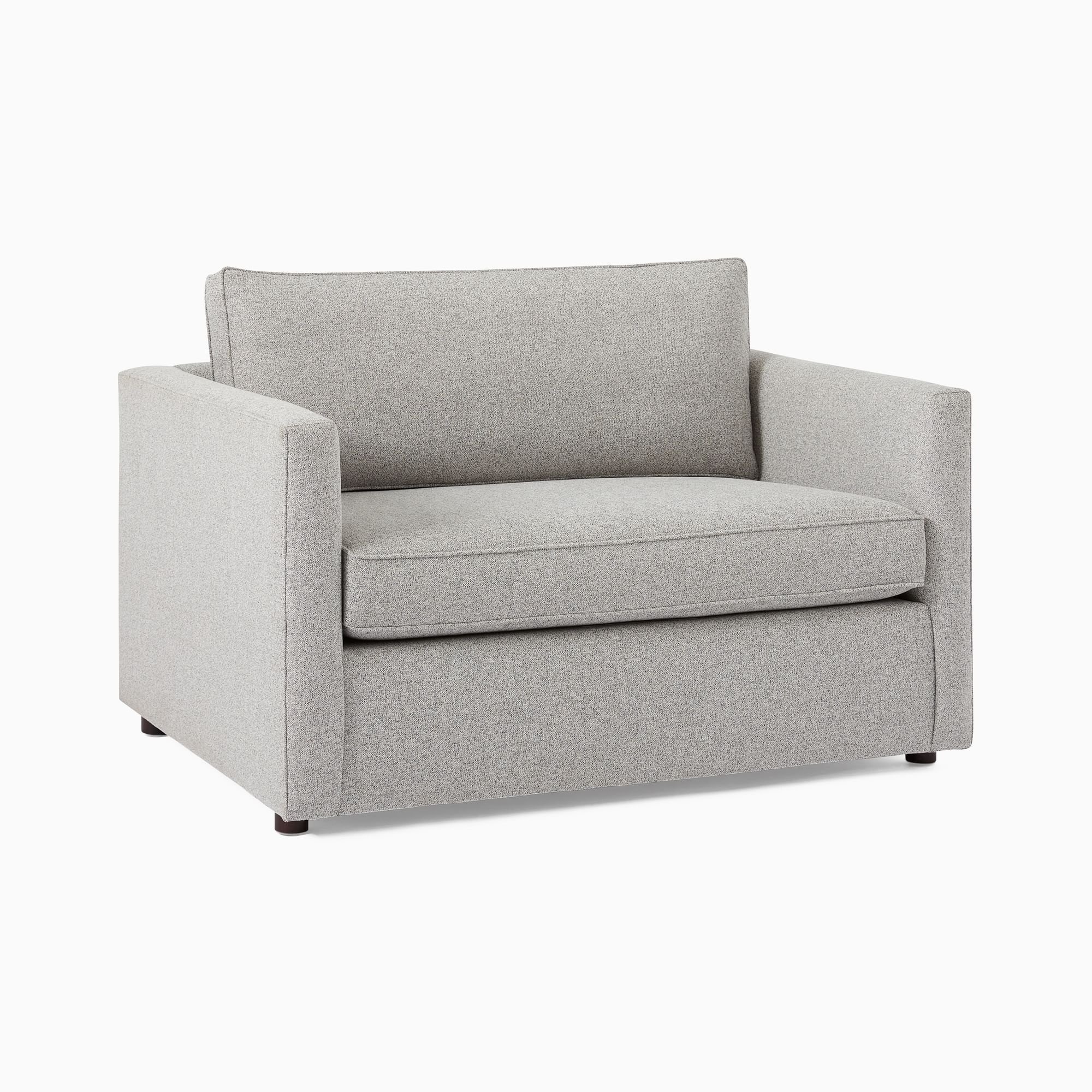 Mid-century Modern Simple Streamlined Comfortable Design Wooden Frame White Velvet Fabric Square Seating Living Room Love Sofa