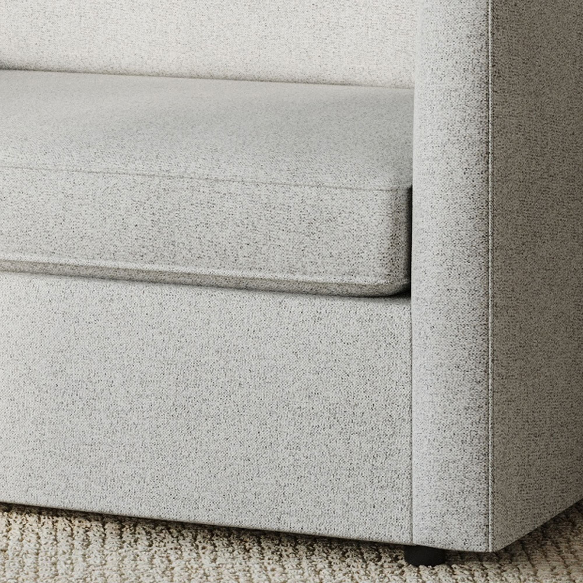 Mid-century Modern Simple Streamlined Comfortable Design Wooden Frame White Velvet Fabric Square Seating Living Room Love Sofa