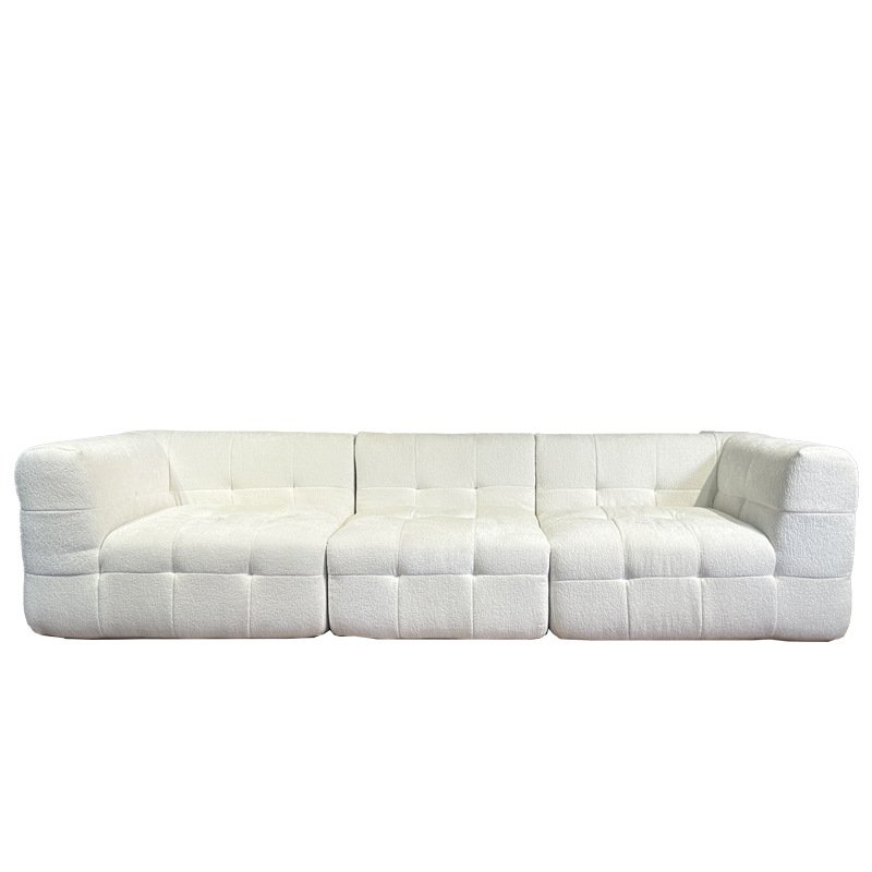 French Cream Style Cotton Candy Modular Sofa Set Nordic Popular Small Apartment Living Room Furniture Vacuum Compressed