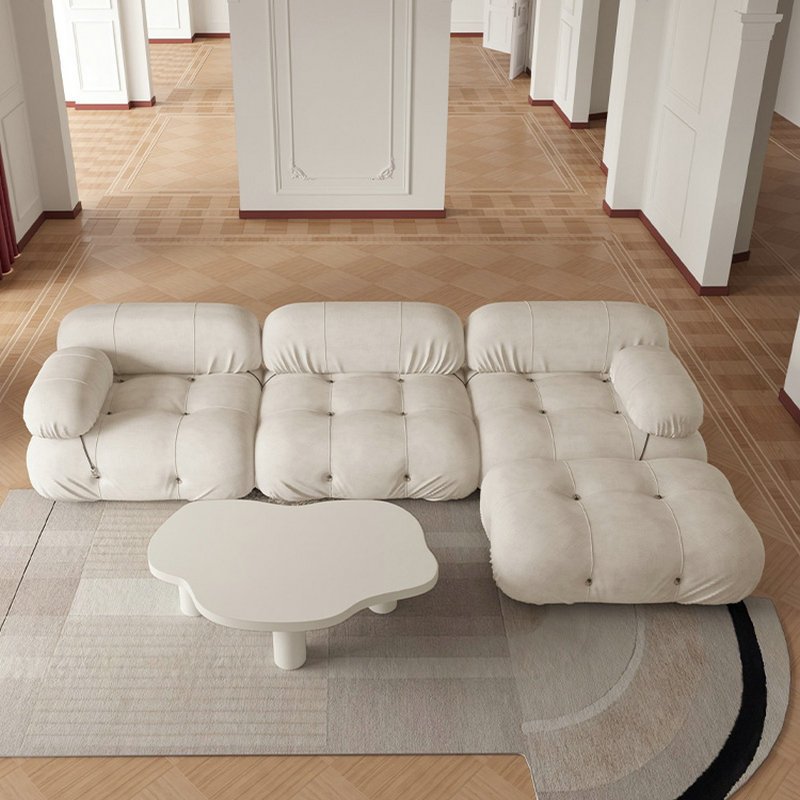 Royal luxury velvet fabric sofa modern designer furniture low arm module living room sofa