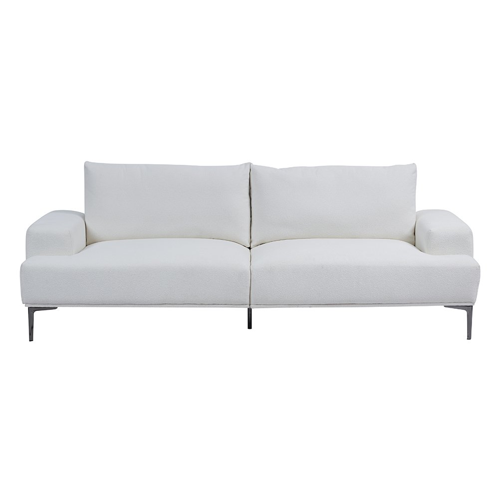 Factory Price Abrasion Resistant Fashion Modern Couch 3 Seat White Living Room Sofa