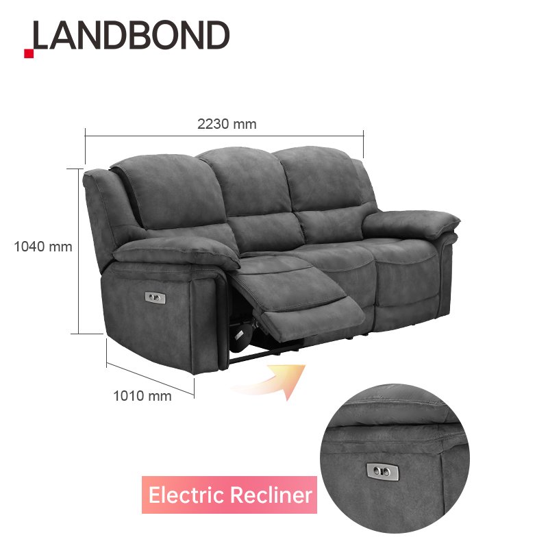 LANDBOND Sectionals Reclining Sofa Comfortable Fabric Electric Recliner Sofa Set Living Room Furniture Couch Sets
