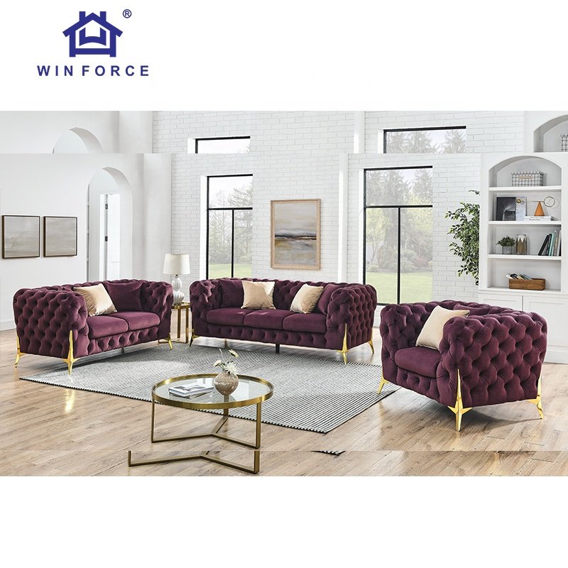 Cream Microfiber Contemporary Luxury Italian Luxury Sofa Set tufting cloth Living Room Furniture Couch Modern Living Room Sofa