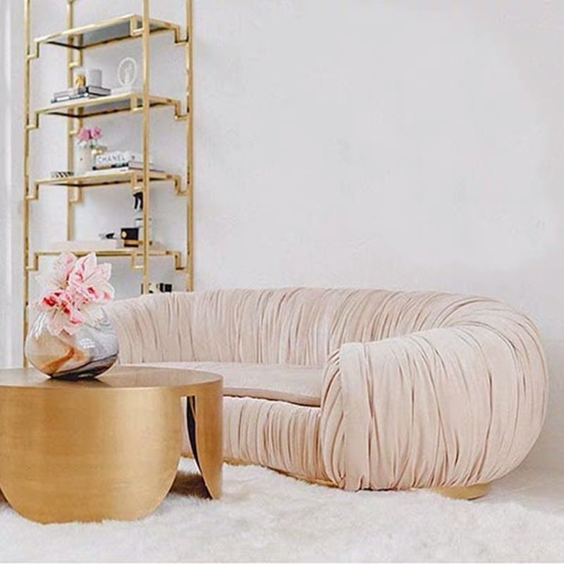 Living Room Sofas Italian luxury modern minimalist three-person villa living room leather sofa