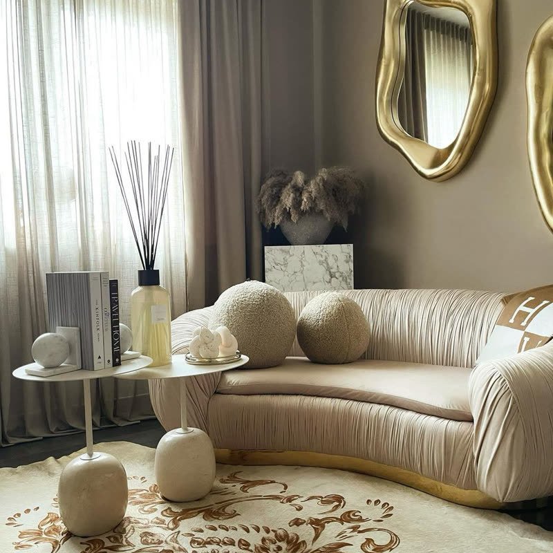 Living Room Sofas Italian luxury modern minimalist three-person villa living room leather sofa