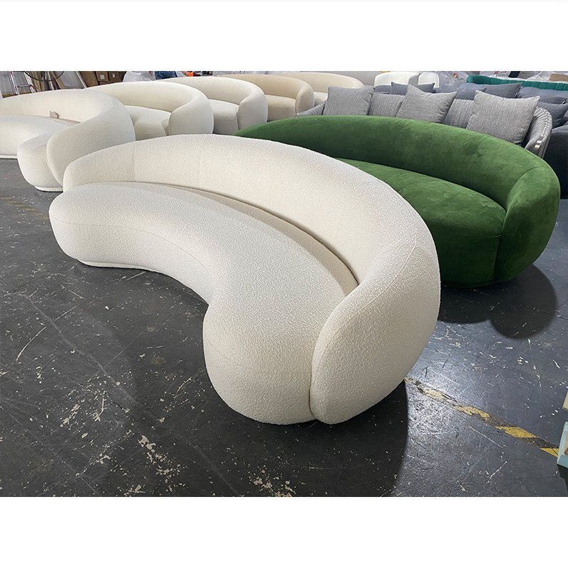 Nordic style custom made white fabric office salon sofa living room sectional couch sofa