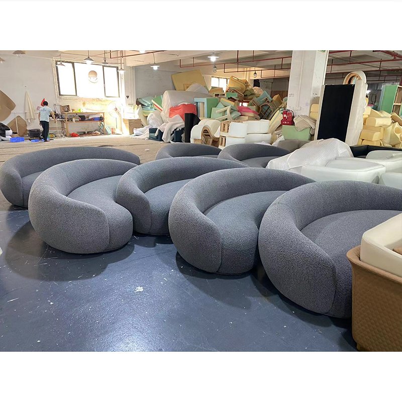 Nordic style custom made white fabric office salon sofa living room sectional couch sofa