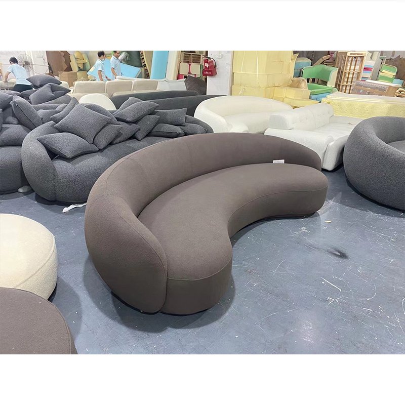 Nordic style custom made white fabric office salon sofa living room sectional couch sofa