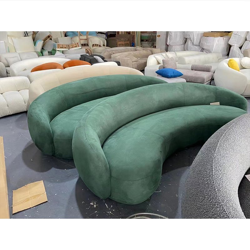 Nordic style custom made white fabric office salon sofa living room sectional couch sofa