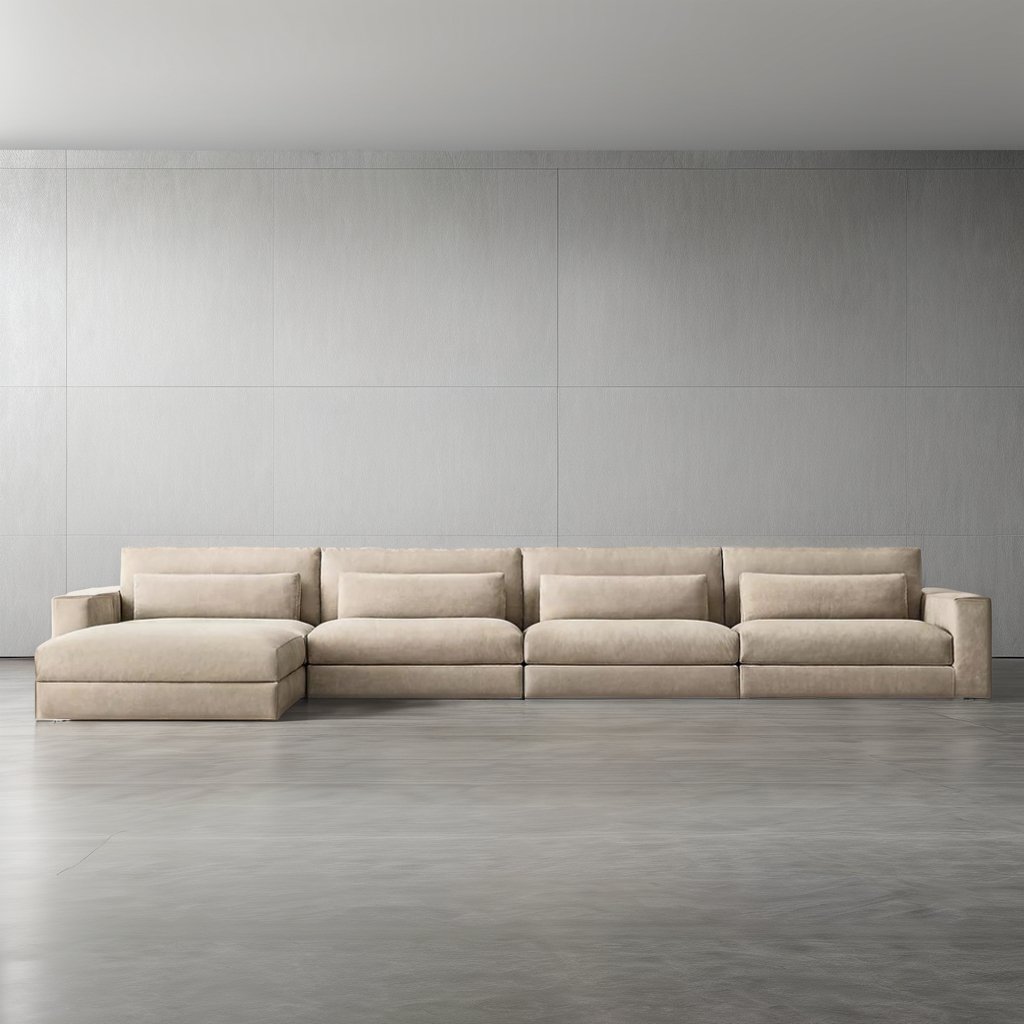 Luxury home furniture living room furniture vintage style leather sofa modular leather left-arm sofa living room sofas