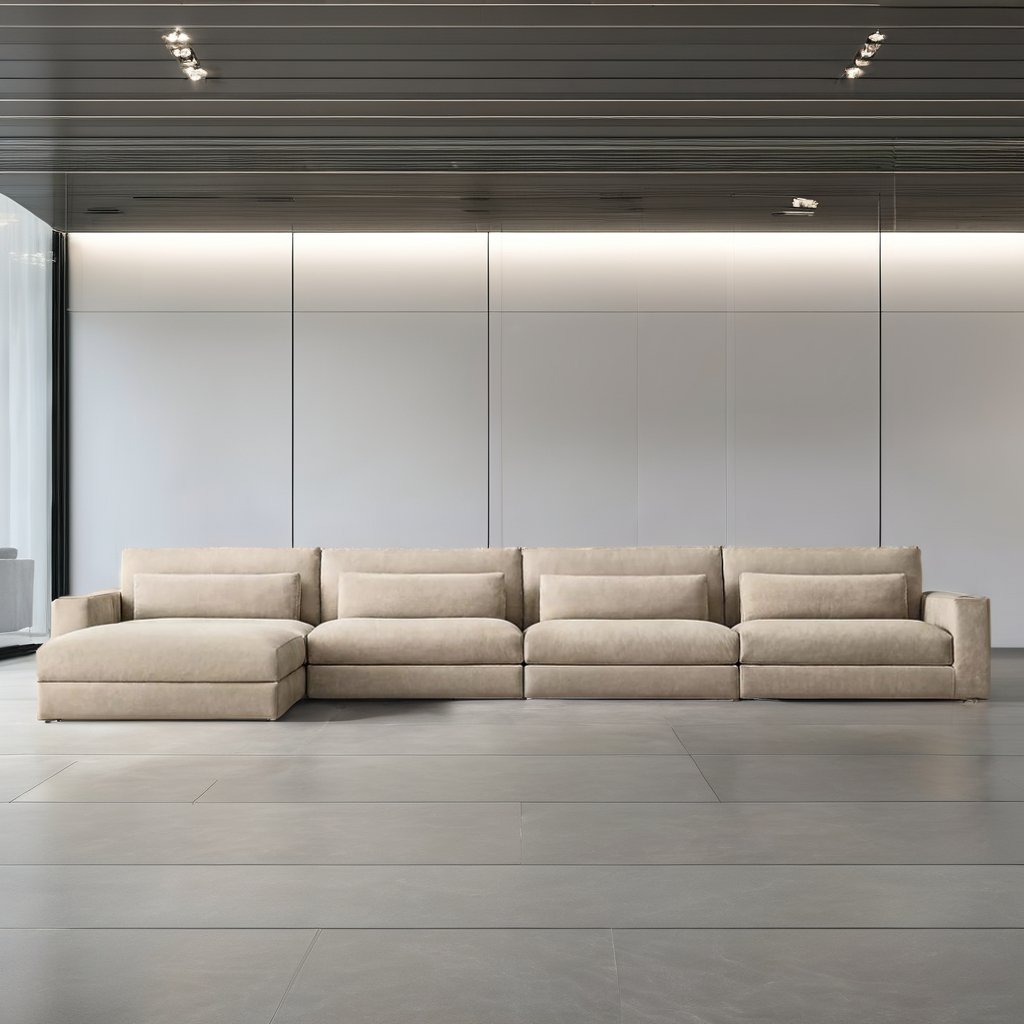 Luxury home furniture living room furniture vintage style leather sofa modular leather left-arm sofa living room sofas