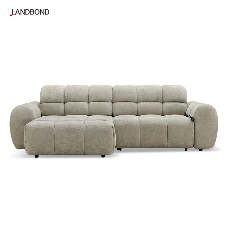 Modern lounge corner electric slider Fabric living room sofa with sliding 50cm sofa bed for hotel and villa sofa bed