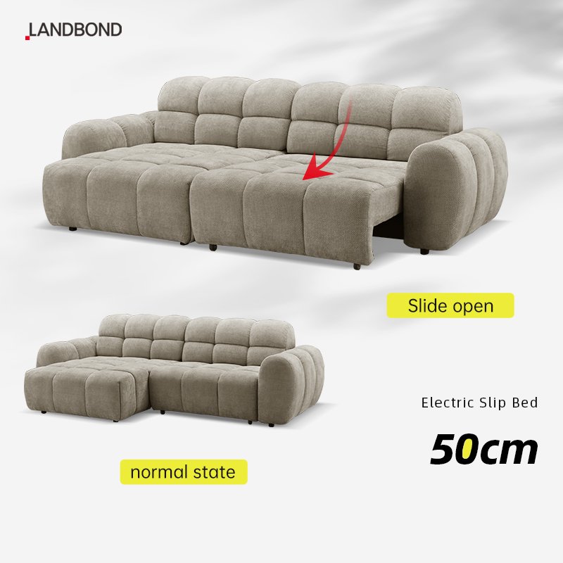 Modern lounge corner electric slider Fabric living room sofa with sliding 50cm sofa bed for hotel and villa sofa bed