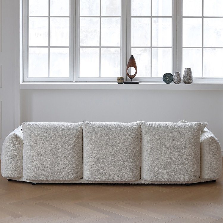 Modern Minimalist Boucle Sofa White for Villa Apartment Living Room