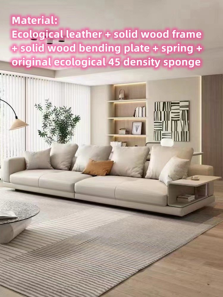 Different Size Modern Italian Living Room Sofa Genuine Leather Straight Sofa With cup Holder And Left Or Right Hand