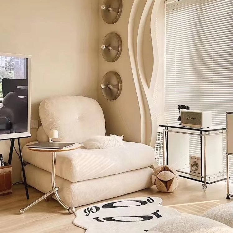 Korean Corduroy Fabric Modular Sofa Set with Tufted Extendable Feature for Home Dining Hotel Hall Villa Apartment Mall Use