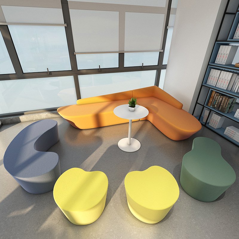 modern Office Customization Commercial beauty Reception Hair Salon Waiting Corner Sectional living Room Sofa