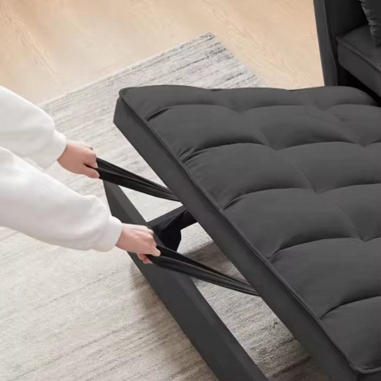 Wholesale Futon Sofa Bed Convertible Comfort Bedroom Living Room Daybed Velvet Fold Sofa Bed Folding Two Seat with Cup Holder