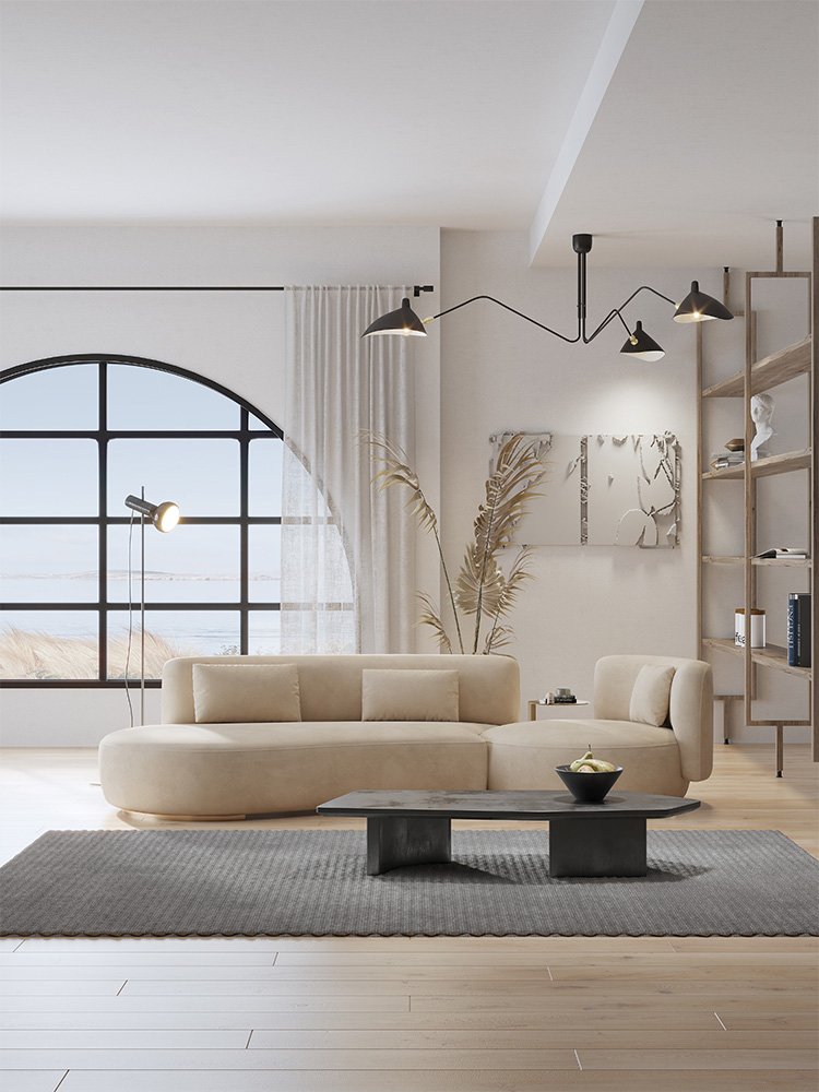 High quality fabric luxury sofa solid wood frame upholstery living room multi seat sofa