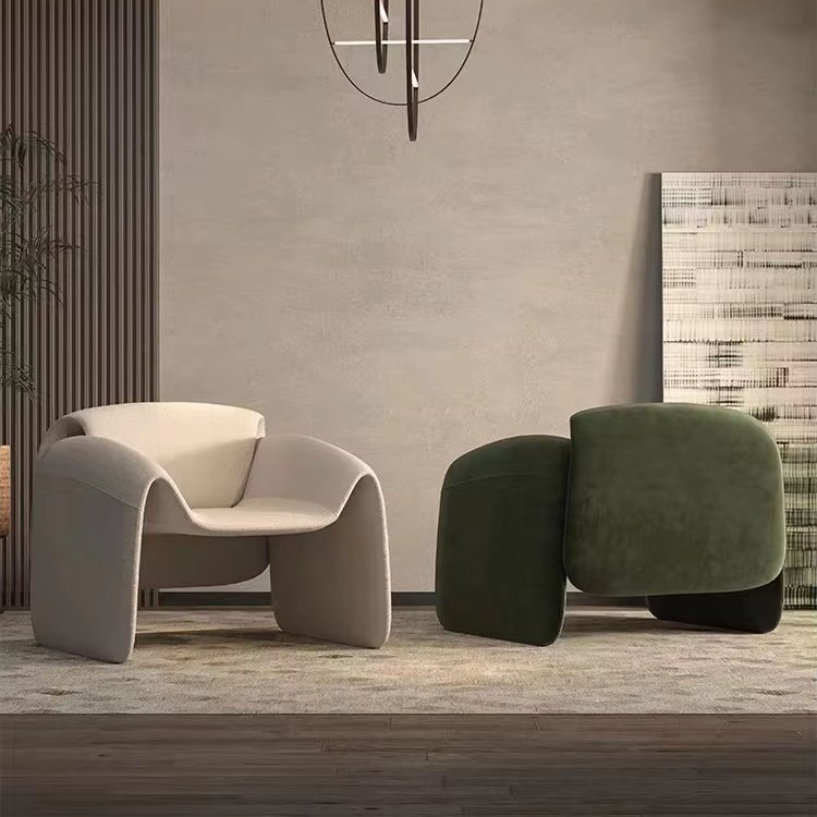 High-End Italian Minimalist Single Sofa Chair Netflix Designer Reclining Leisure Chair for Hotel Villa Hospital Living Room Use