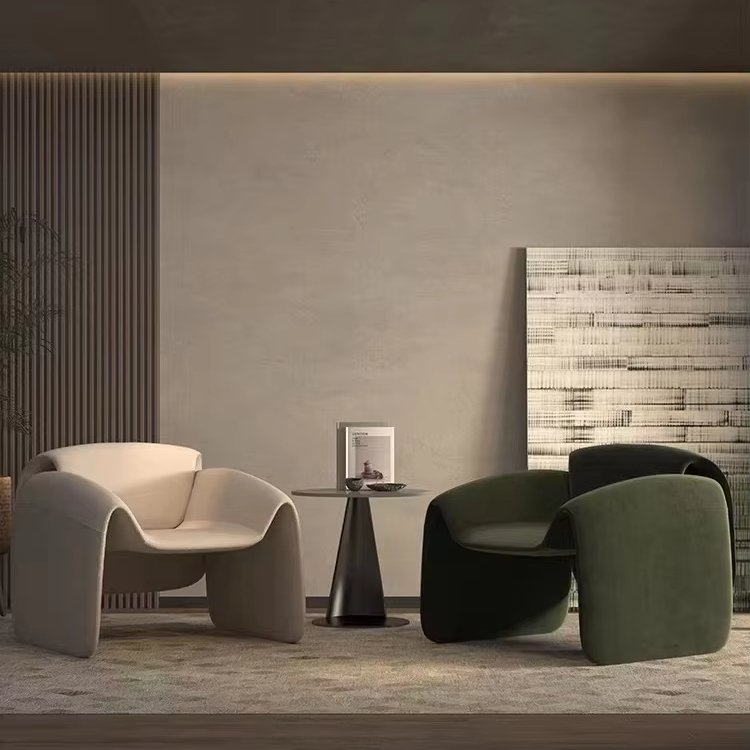 High-End Italian Minimalist Single Sofa Chair Netflix Designer Reclining Leisure Chair for Hotel Villa Hospital Living Room Use