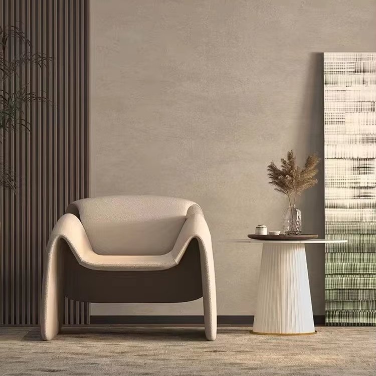 High-End Italian Minimalist Single Sofa Chair Netflix Designer Reclining Leisure Chair for Hotel Villa Hospital Living Room Use