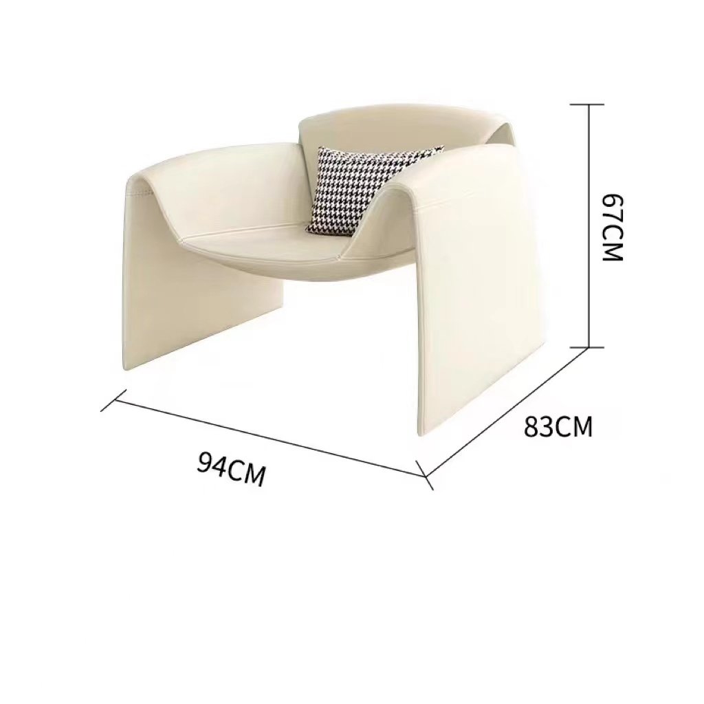 High-End Italian Minimalist Single Sofa Chair Netflix Designer Reclining Leisure Chair for Hotel Villa Hospital Living Room Use