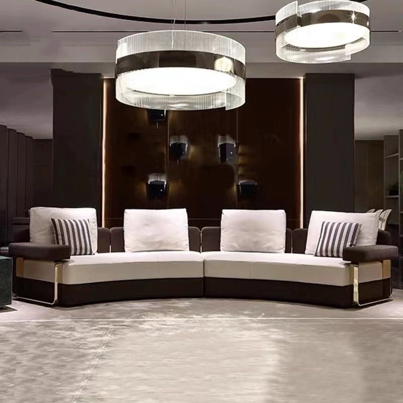 American style couches luxury living room sofas Set Designs Curved semicircular sofa set furniture