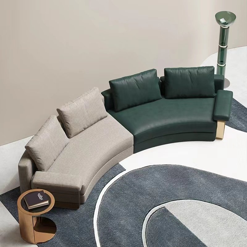 American style couches luxury living room sofas Set Designs Curved semicircular sofa set furniture