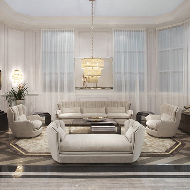 Modern Luxury Living Room Full Leather Design Living Room Sofa
