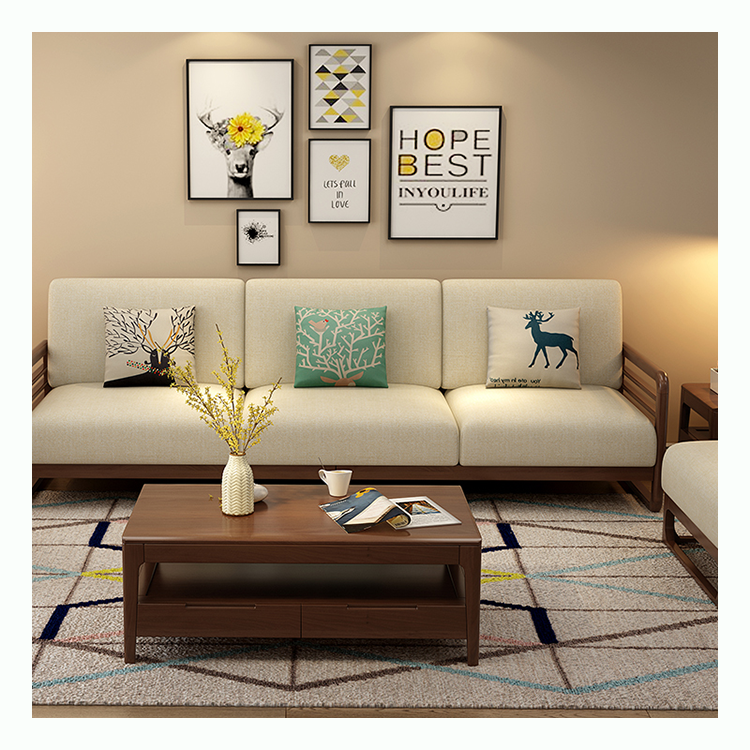 Factory direct price Antique Classic American Style Linen Fabric Living Room Sofa