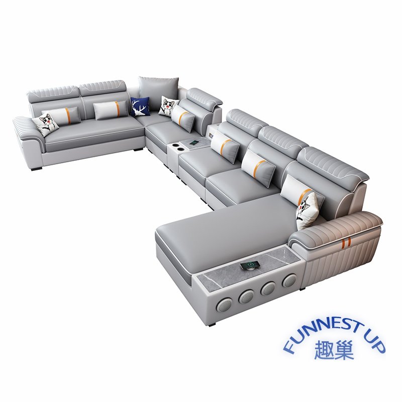 2024 New Royal Design Modern Sofa Set Furniture 7 Seater sectional corner sofa modular Hi-tech Fabric Living Room sofa set