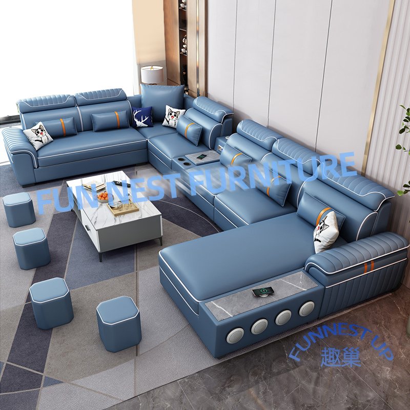 2024 New Royal Design Modern Sofa Set Furniture 7 Seater sectional corner sofa modular Hi-tech Fabric Living Room sofa set