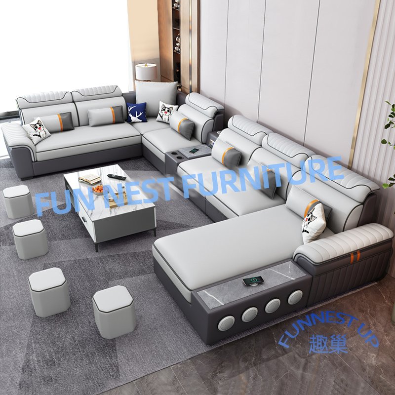 2024 New Royal Design Modern Sofa Set Furniture 7 Seater sectional corner sofa modular Hi-tech Fabric Living Room sofa set