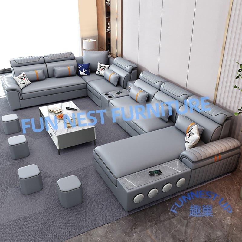 2024 New Royal Design Modern Sofa Set Furniture 7 Seater sectional corner sofa modular Hi-tech Fabric Living Room sofa set