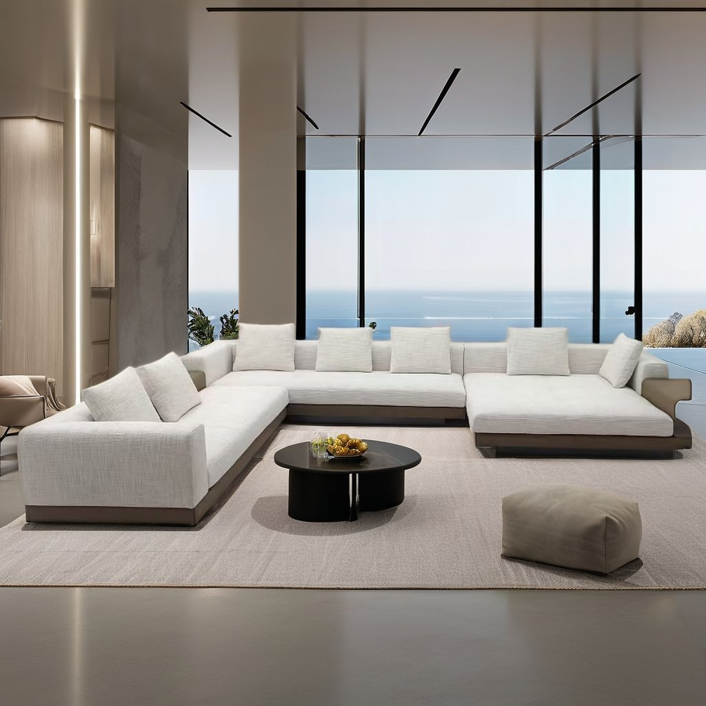 Customized high-end fabric down comfortable living room sofa furniture sectional corner modular sofa