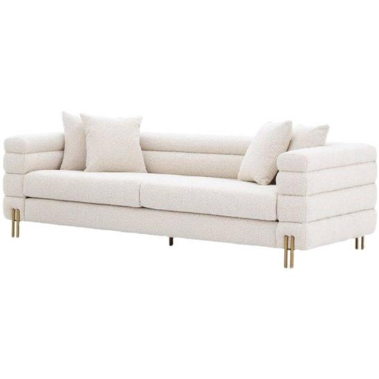 High quality modern light luxury simple Italian living room white lamb velvet sofa