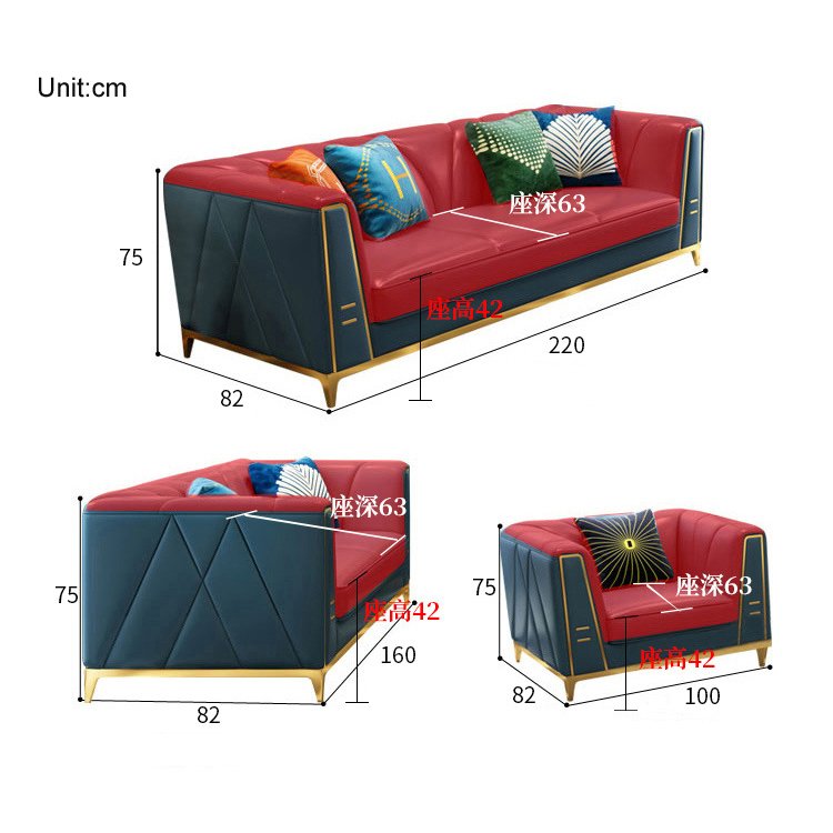 modern design genuine leather living room sofa with gold stainless steel leg chesterfield sofa for home hotel high end life