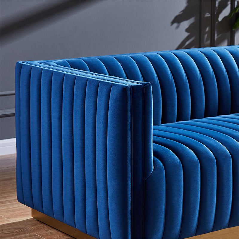 Hendry Wholesale Custom Living Room Furniture Stitches Lines Velvet Fabric Sofa Living Room Sofas