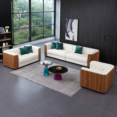 Modern Living Room Sofa Villa Hotel Supporting Furniture Light Luxury Style Simulation Leather Sofa 1 Piece Set Sofa Combination