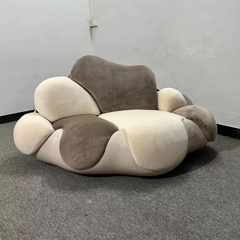 High Quality Fiberglass Furniture Home Living Room Hotel Luxury Sofa Lounge Chair Leather and flannelette seat cushion