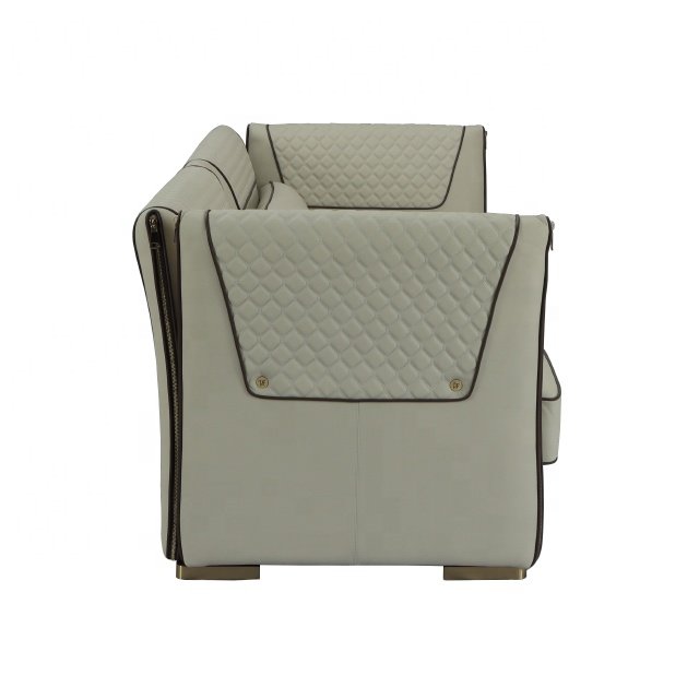 Hot Sale modern sofa Set Furniture Rice White Chesterfield genuine Leather Living Room Sofas