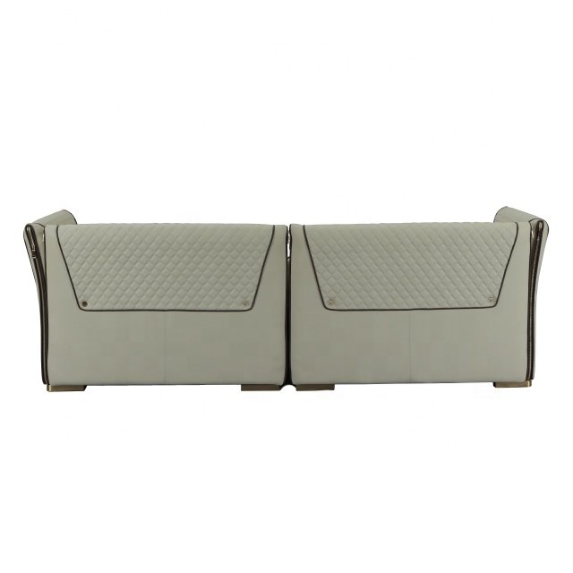 Hot Sale modern sofa Set Furniture Rice White Chesterfield genuine Leather Living Room Sofas