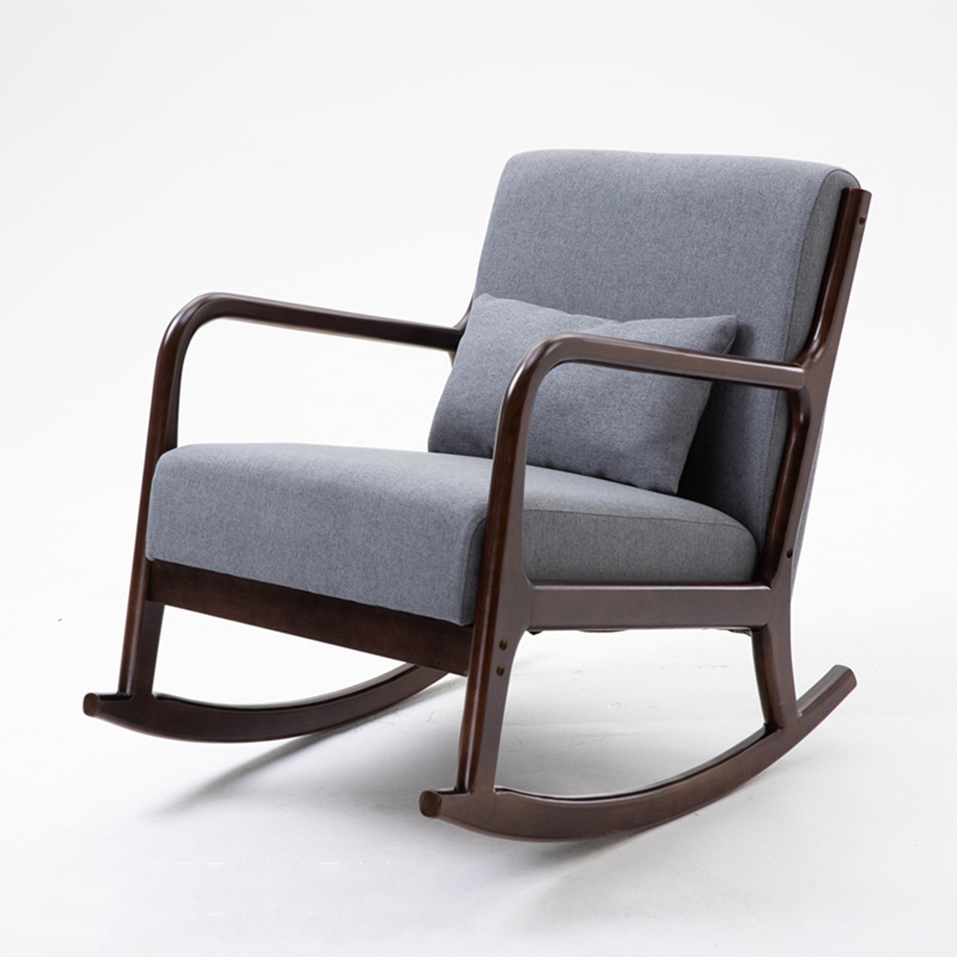 JIAMUJIA Balcony easy chair solid wood lazy lounge chair living room home leisure sofa rocking chair