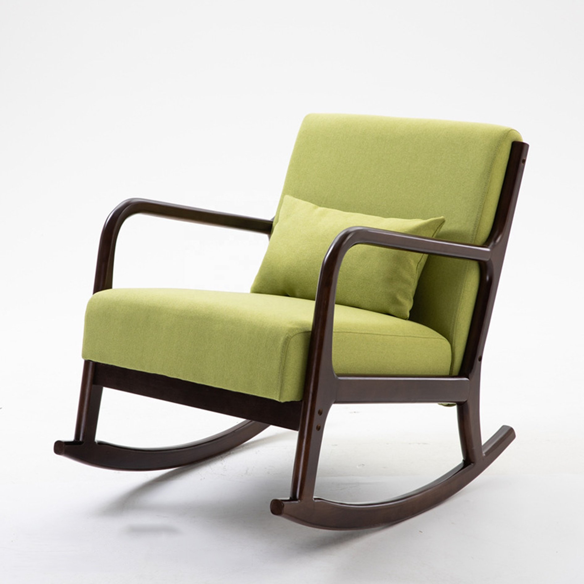 JIAMUJIA Balcony easy chair solid wood lazy lounge chair living room home leisure sofa rocking chair