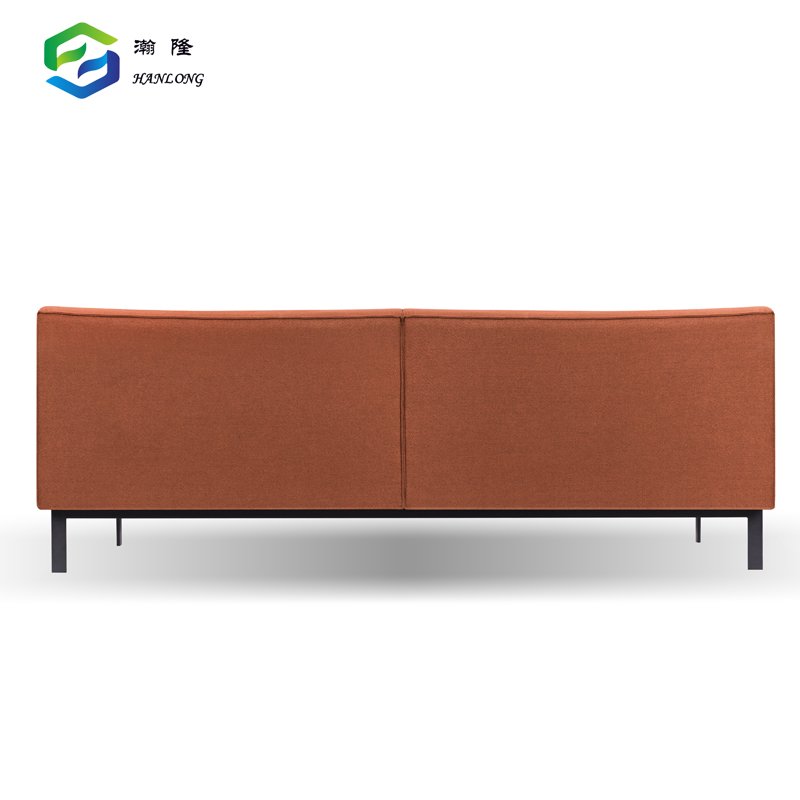 European Style Sofa 3 Seater Orange Fabric Home Office Living Room Sofa