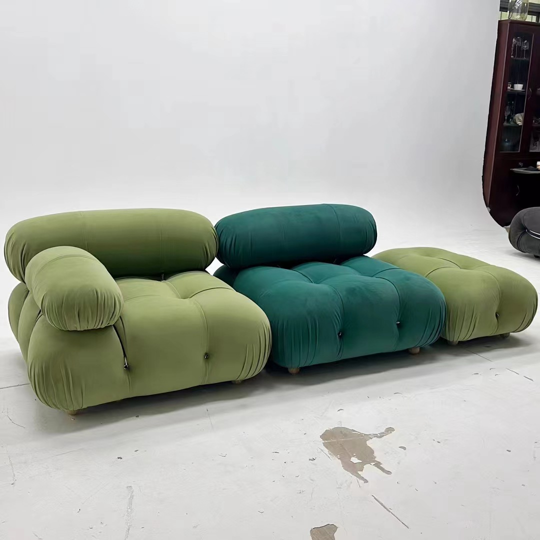 Mario Bellini Designed Modular Living Room Sofa Set Italian Style for Outdoor Apartment School & Hospital Use Reclining Feature